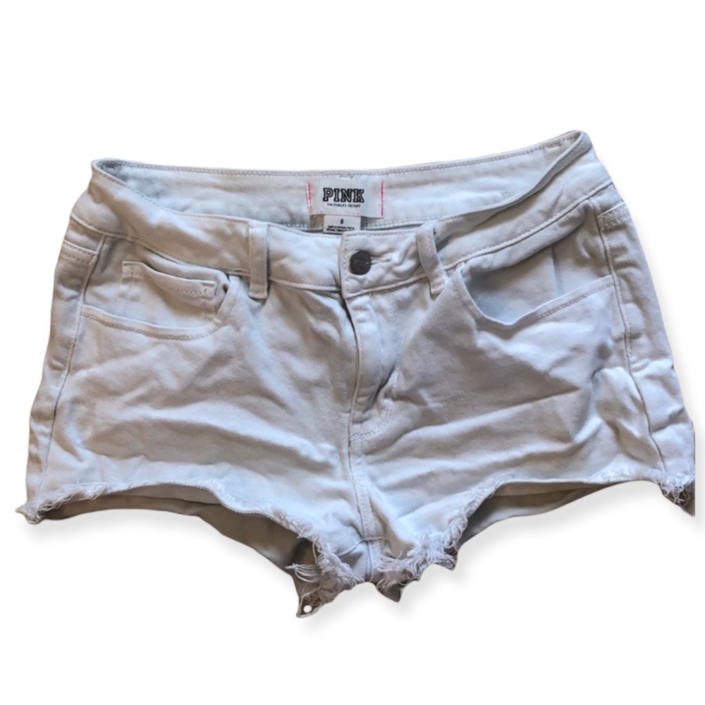 Victoria’s Secret White Distressed Denim Shorts